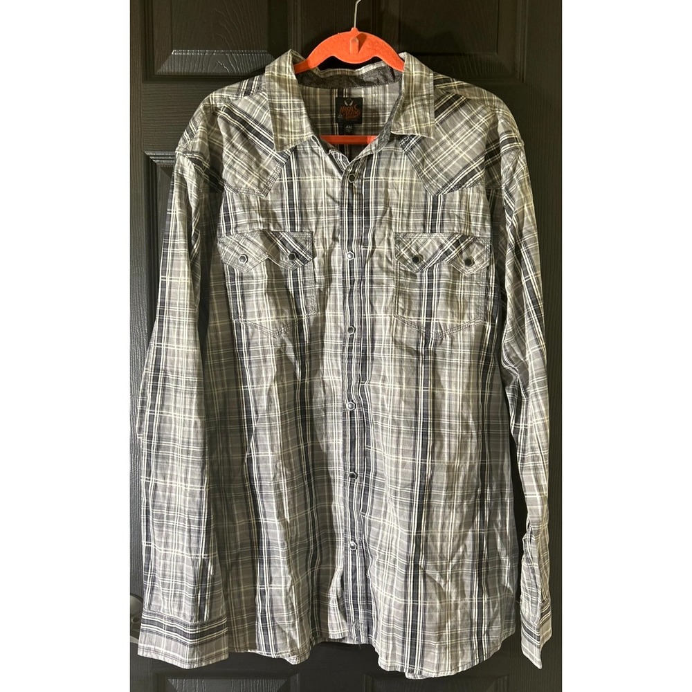 Moon Shine Spirit by Brad‎ Paisley Men's Long Sleeve Shirt Gray and Black XXL - Picture 4 of 13